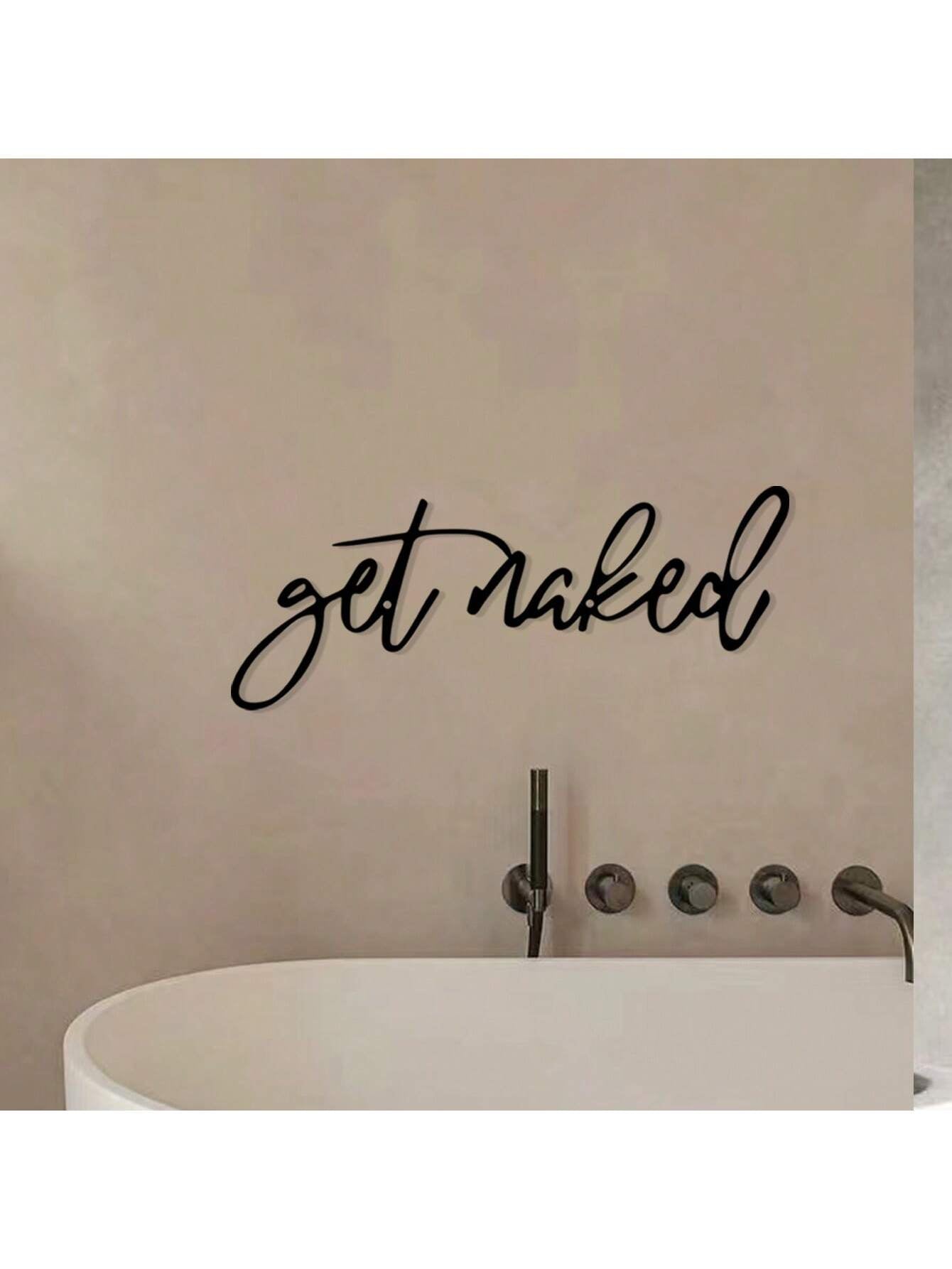 1Pc Modern Black Metal Sign - Decorative Bathroom Wall Art, Hanging Iron Sculpture, Wall Mount Design for Home Decor, Unique Gift Idea, Rust-Resistant, Easy to Install Room Decor Bedroom Decor Wall Decor
