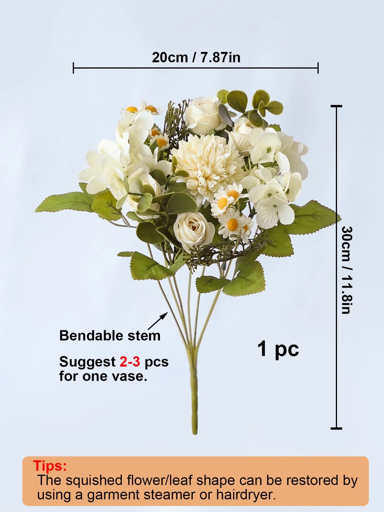 1Pc/2Pcs Lifelike Artificial Rose Flowers Bouquet Fake Hydrangea and Daisy Realistic Arrangements for Home Wedding Party Decor Room Accents Table Centerpieces, Valentine Day, Gift Gifts Birthday Graduation,Fall Decor,Autumn Home Decor Back to School Room Decor School Supplies
