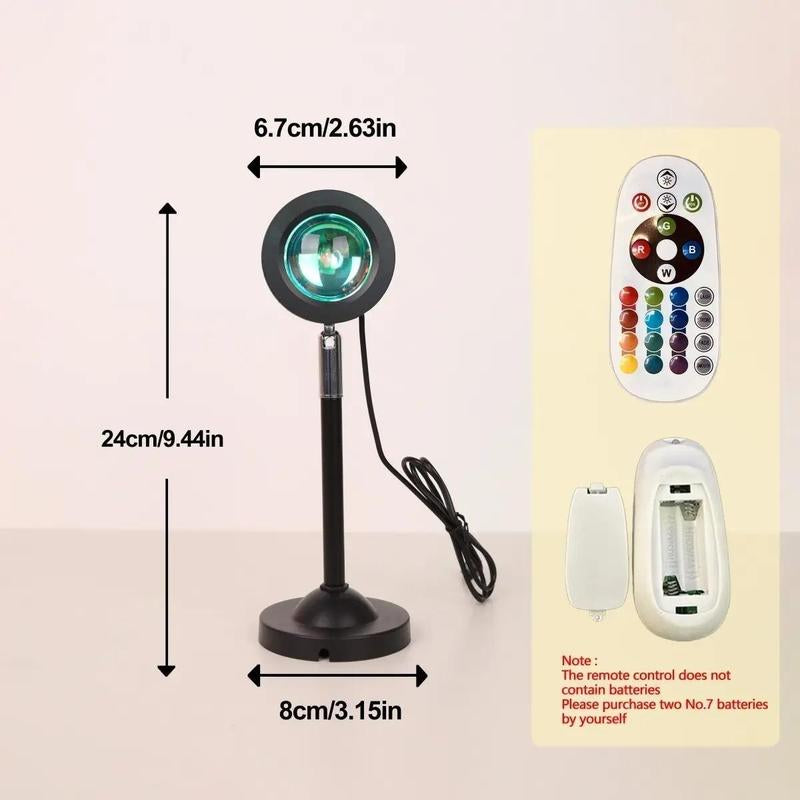 Sunset Lamp Mini Projector, RGB Sunset Projection Lamp, Adjustable LED Lights for Coffee Cable, Desk Projectors Ambient Night Light for Bedroom Photography, Home Essentials, Room Accessories