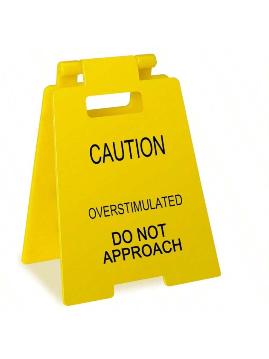 Caution: Do Not Approach Excited, Funny Office Desk Accessory - Humorous Mini Caution Sign, Amusing Office Decor, Gag Gift for Coworkers, Teammates, Employees, Bosses