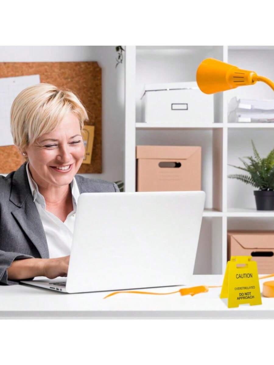 Caution: Do Not Approach Excited, Funny Office Desk Accessory - Humorous Mini Caution Sign, Amusing Office Decor, Gag Gift for Coworkers, Teammates, Employees, Bosses