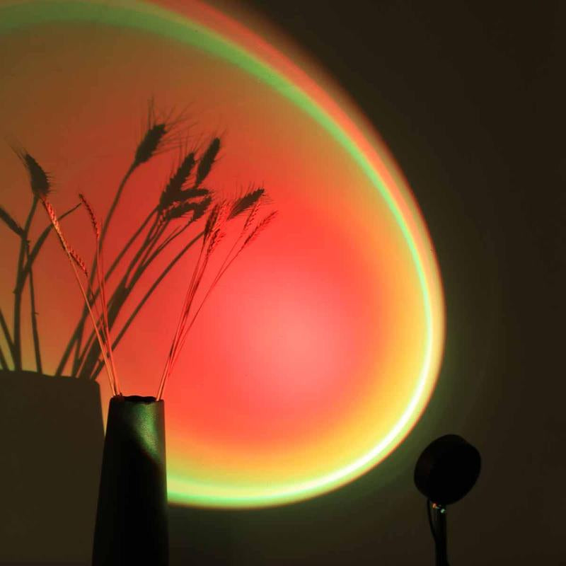 Sunset Lamp Mini Projector, RGB Sunset Projection Lamp, Adjustable LED Lights for Coffee Cable, Desk Projectors Ambient Night Light for Bedroom Photography, Home Essentials, Room Accessories