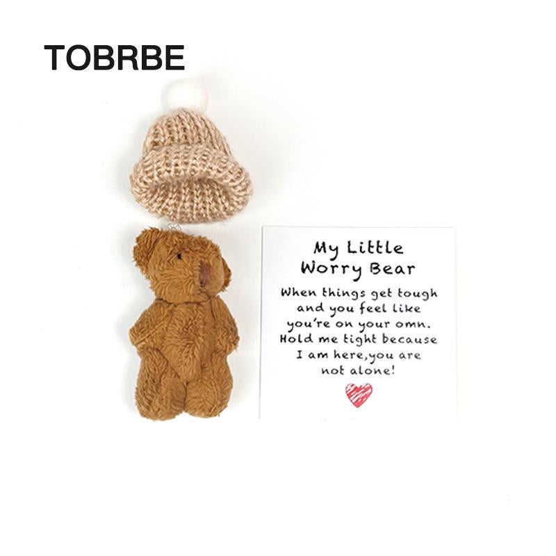 Little Bear in Box, 1 Set Mini Plush Bear with Inspirational Card, Sympathy Gift for Christmas & Valentine'S Day & Mother'S Day, Personalized Gift, Gift Idea, Crochet Gift