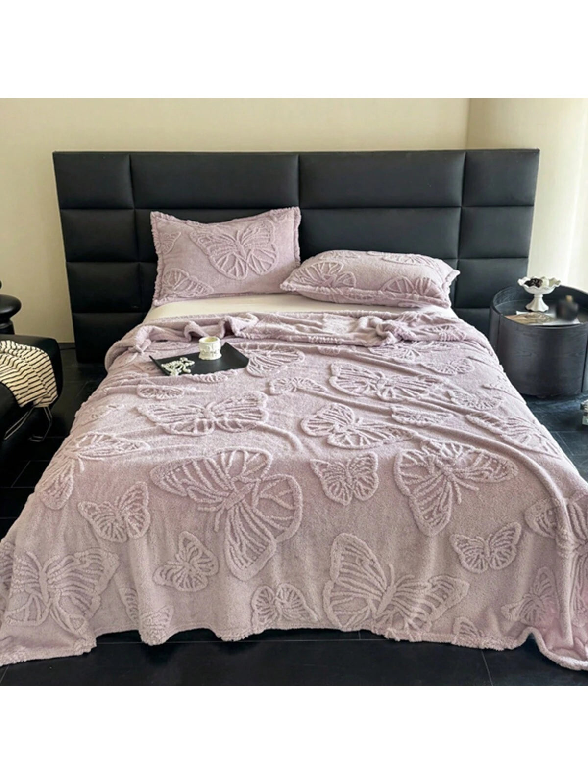 1Pc Super Soft Taffeta Jacquard Solid Color Blanket, Modern Raised Pattern Solid Color Plush Throw Blanket Gift, Suitable for Living Room, Sofa, Bedroom, Machine Washable