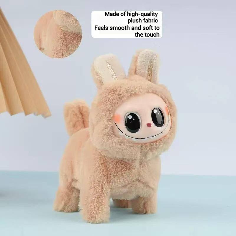 Abstract Dog Plush Cartoon Silicone Face Can Glow, Walk and Sing Doll