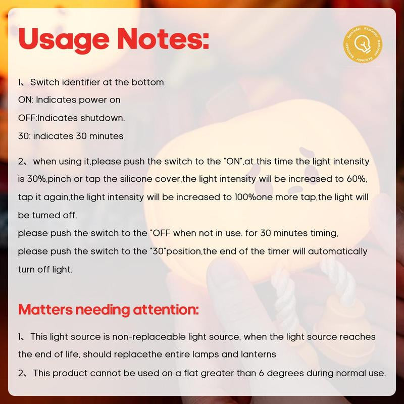 Pumpkin Shaped Night Light, Pumpkin Silicone Patting Small Night, Cute Pumpkin LED Night Light, Charging Decorative Bedside Light for Home Bedroom Living Room