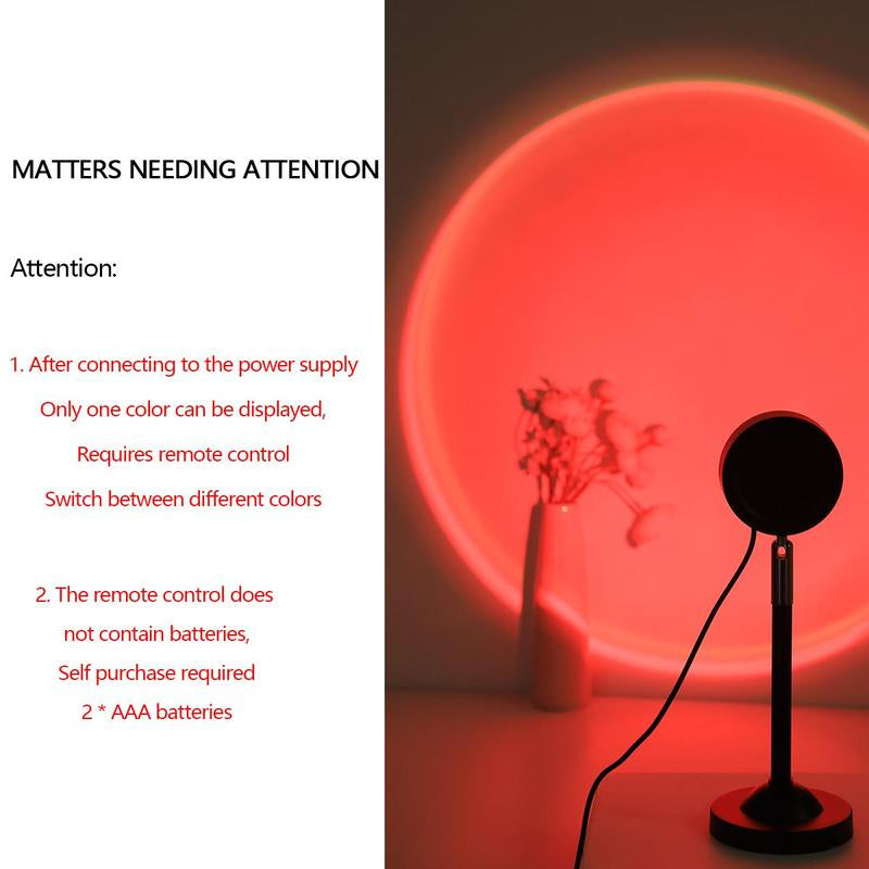 Sunset Lamp Mini Projector, RGB Sunset Projection Lamp, Adjustable LED Lights for Coffee Cable, Desk Projectors Ambient Night Light for Bedroom Photography, Home Essentials, Room Accessories
