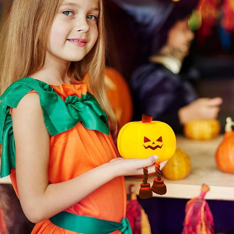 Pumpkin Night Light, Cute LED Pumpkin Lamp with 3 Level Dimmable, Nursery Nightlight for Kids, Silicone Rechargeable Bedside Touch Lamp, Funny Office Desk and Halloween Decor for Woman and Kids