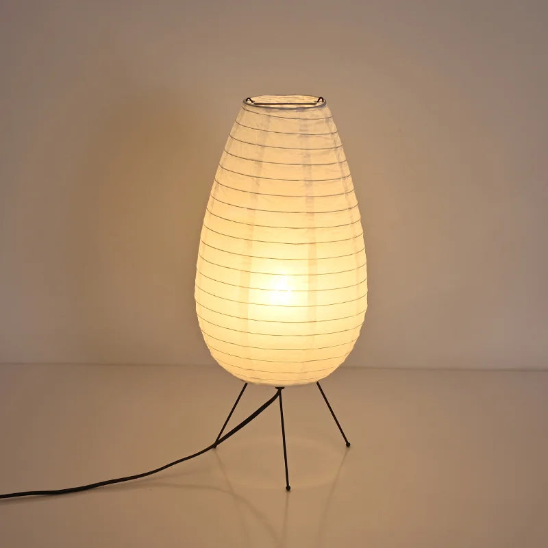 Nogy Noguchi Style Lamp Rice Paper Floor Lamp Retro Creative Bedside Lamp Suitable for Decoration of Study/Bedroom/Living Room
