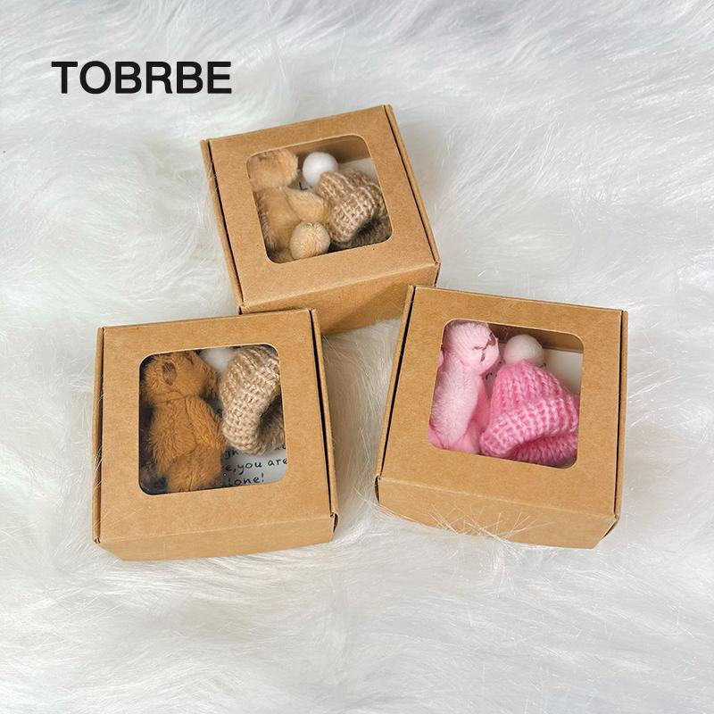 Little Bear in Box, 1 Set Mini Plush Bear with Inspirational Card, Sympathy Gift for Christmas & Valentine'S Day & Mother'S Day, Personalized Gift, Gift Idea, Crochet Gift