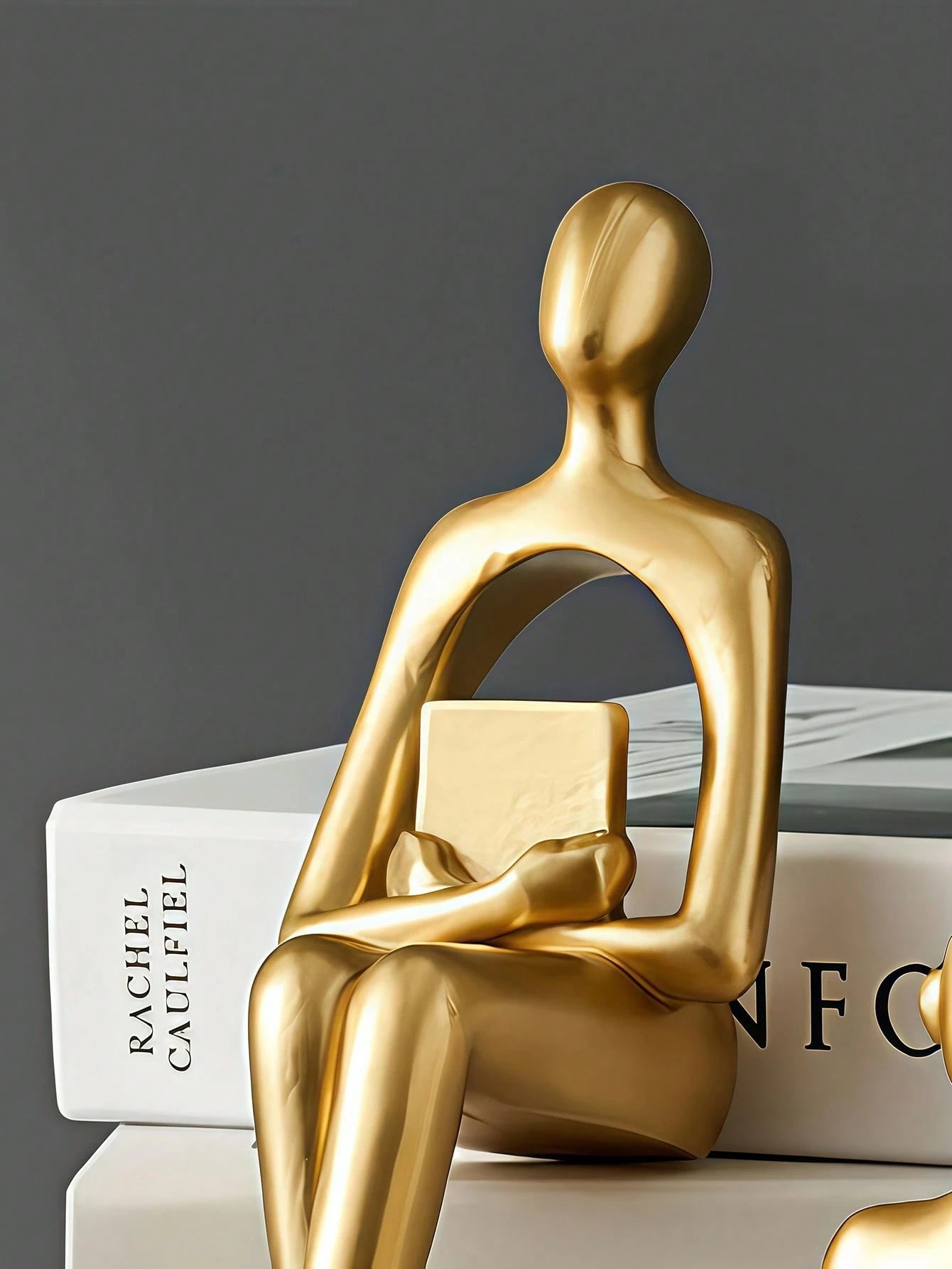 1/3Pcs Elegant Modern Abstract Gold Figurine Sculpture for Office Decor, Graduation Decorations, Bedroom Decor, Birthday Gifts, Room Decor, Teacher Gifts, Mother Day Gift