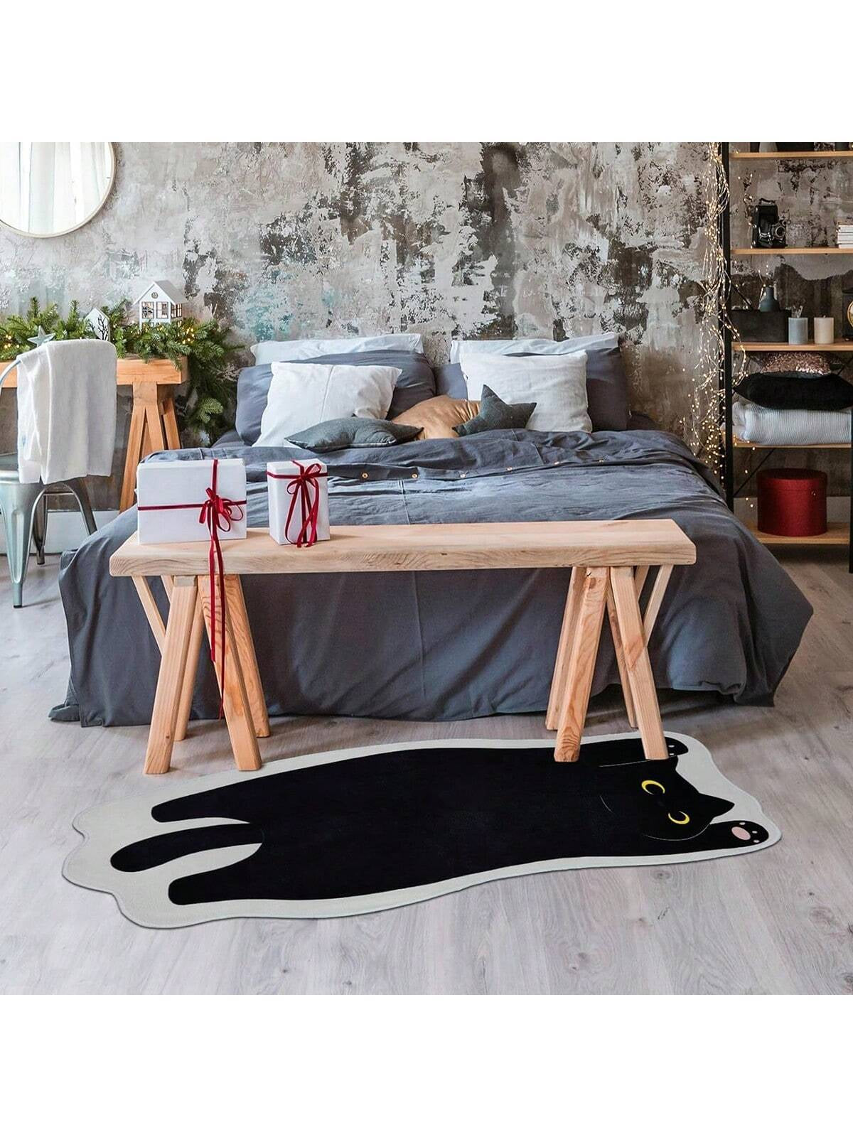 1Pc Cat Pattern Rug, Cartoon Cute Polyester Floor Carpet for Home ,Room Decor