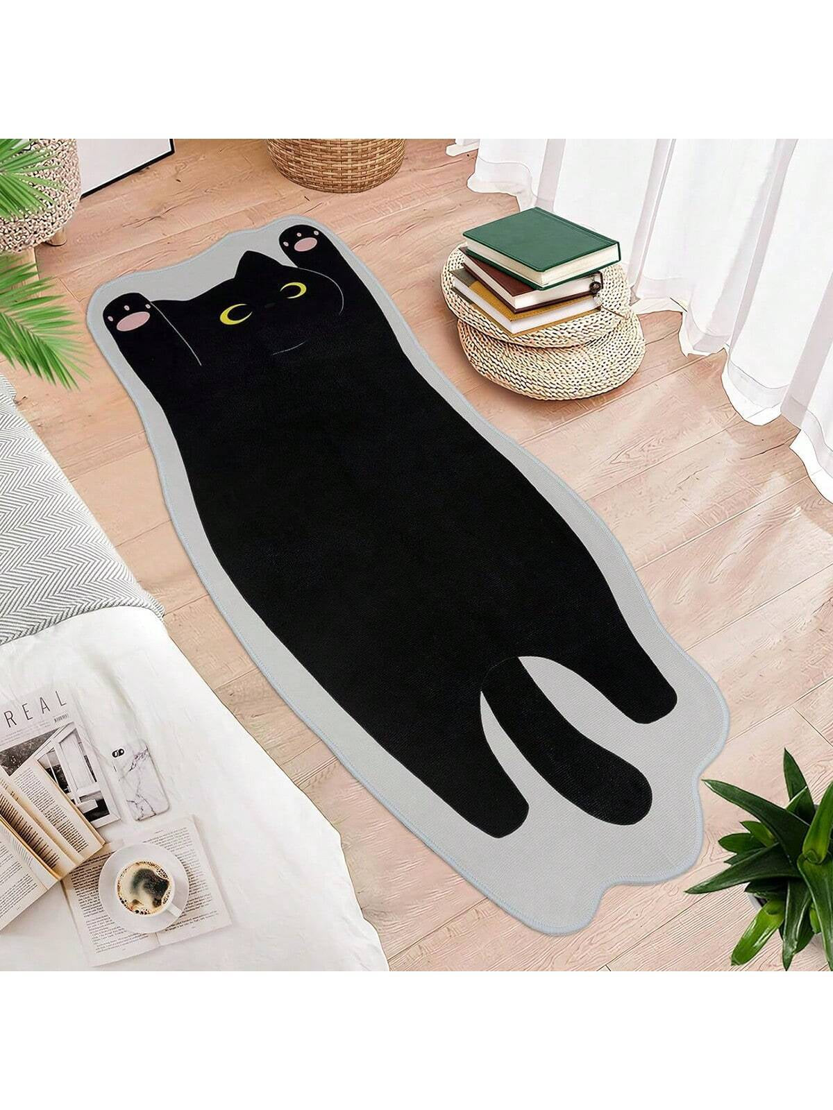 1Pc Cat Pattern Rug, Cartoon Cute Polyester Floor Carpet for Home ,Room Decor