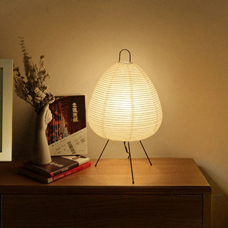 Nogy Noguchi Style Lamp Rice Paper Floor Lamp Retro Creative Bedside Lamp Suitable for Decoration of Study/Bedroom/Living Room