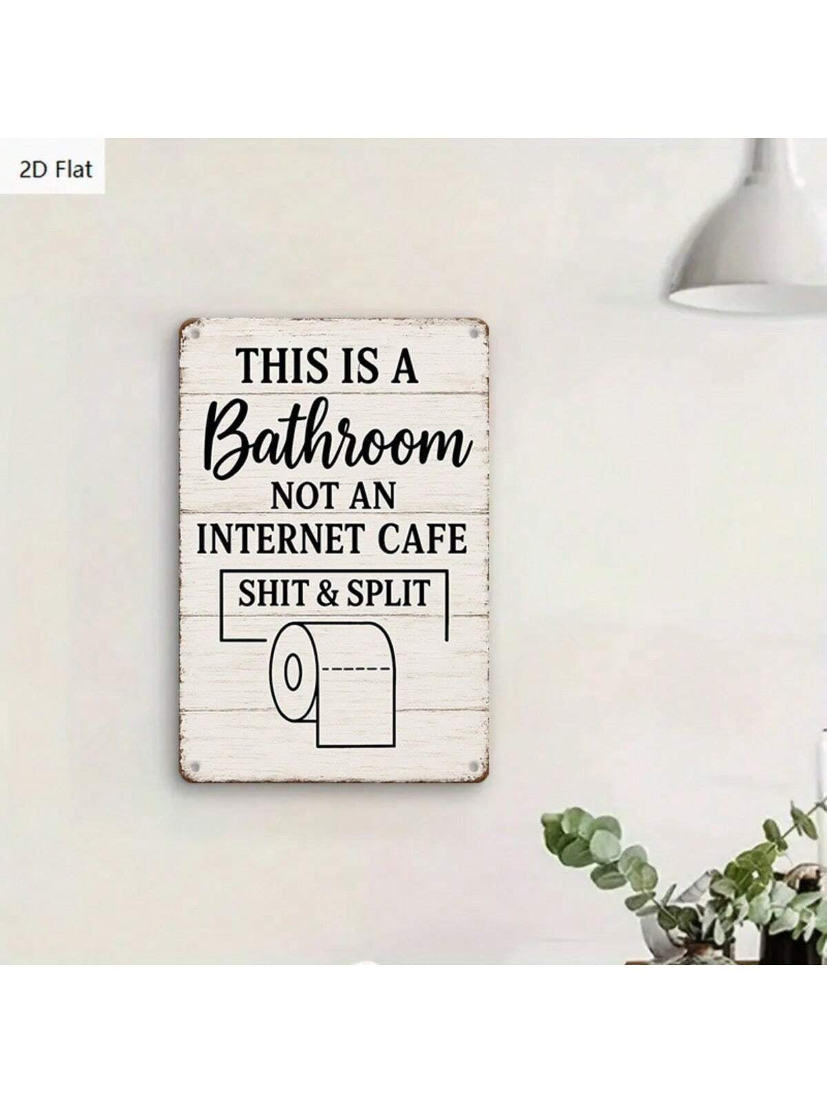 1PC Funny Tin Sign, This Is a Bathroom, Not an Internet Cafe, Humorous Wall Art, Bathroom Decor, Restroom Sign, High-Quality Metal Decor, Perfect for Restrooms and Toilets, 8X12 Inches / 20X30 Cm