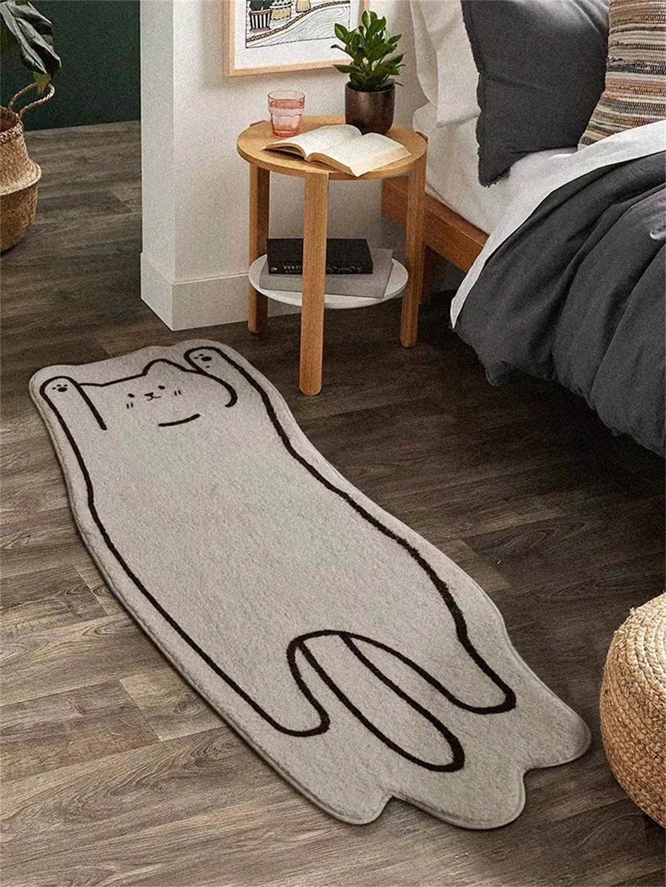 1Pc Cat Pattern Rug, Cartoon Cute Polyester Floor Carpet for Home ,Room Decor