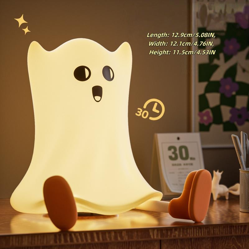 ,Soft Silicone Cute Ghost Night Light,Dimmable LED Warm Lamp for Room,Funny Halloween Christmas Easter Gifts for Women and Kids Bat Design Ear Headband