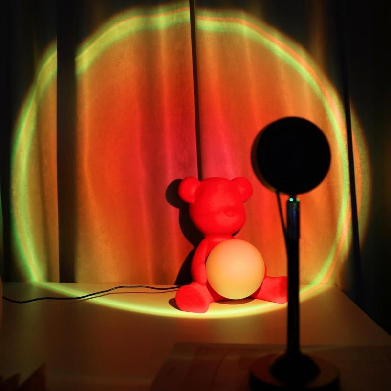 Sunset Lamp Mini Projector, RGB Sunset Projection Lamp, Adjustable LED Lights for Coffee Cable, Desk Projectors Ambient Night Light for Bedroom Photography, Home Essentials, Room Accessories