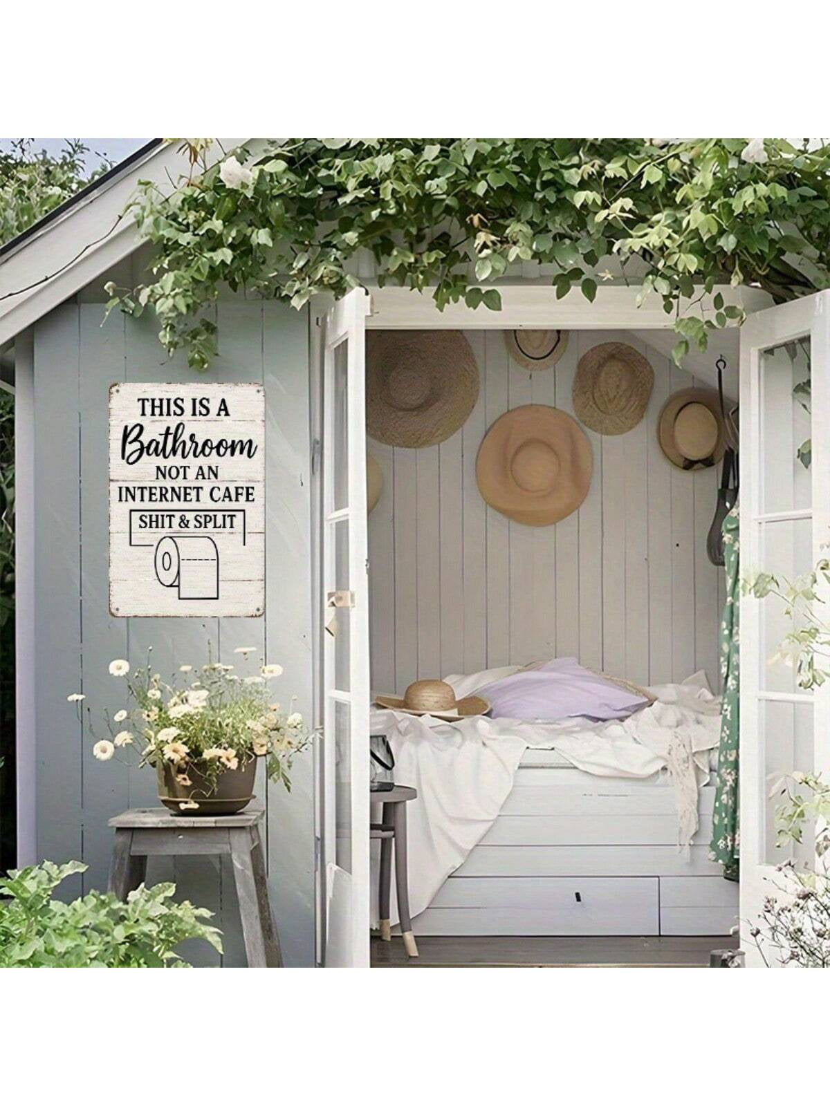 1PC Funny Tin Sign, This Is a Bathroom, Not an Internet Cafe, Humorous Wall Art, Bathroom Decor, Restroom Sign, High-Quality Metal Decor, Perfect for Restrooms and Toilets, 8X12 Inches / 20X30 Cm