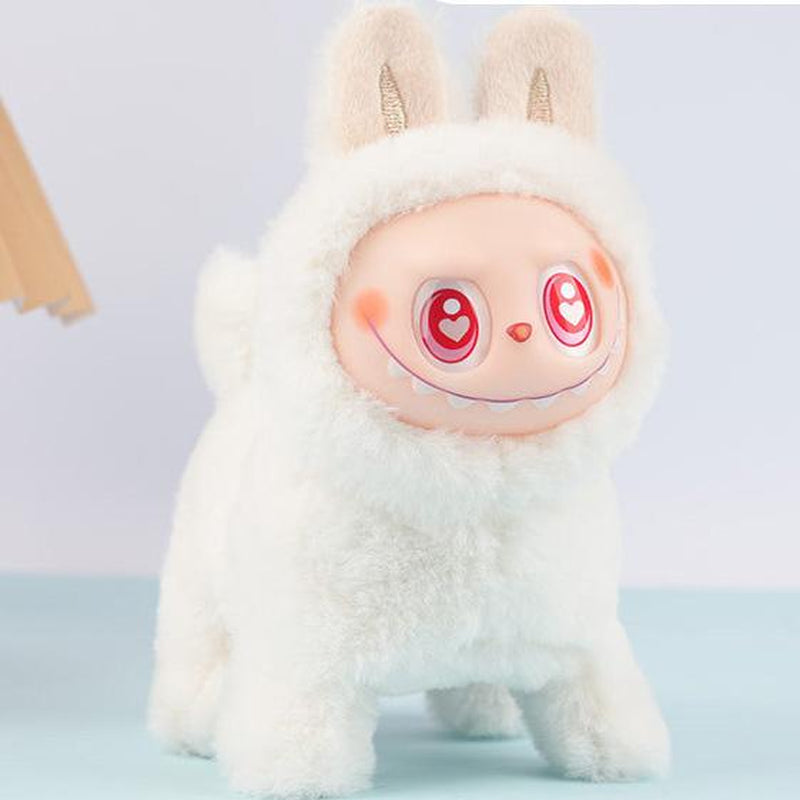 Abstract Dog Plush Cartoon Silicone Face Can Glow, Walk and Sing Doll