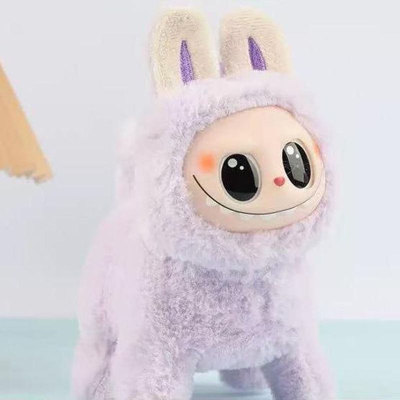 Abstract Dog Plush Cartoon Silicone Face Can Glow, Walk and Sing Doll