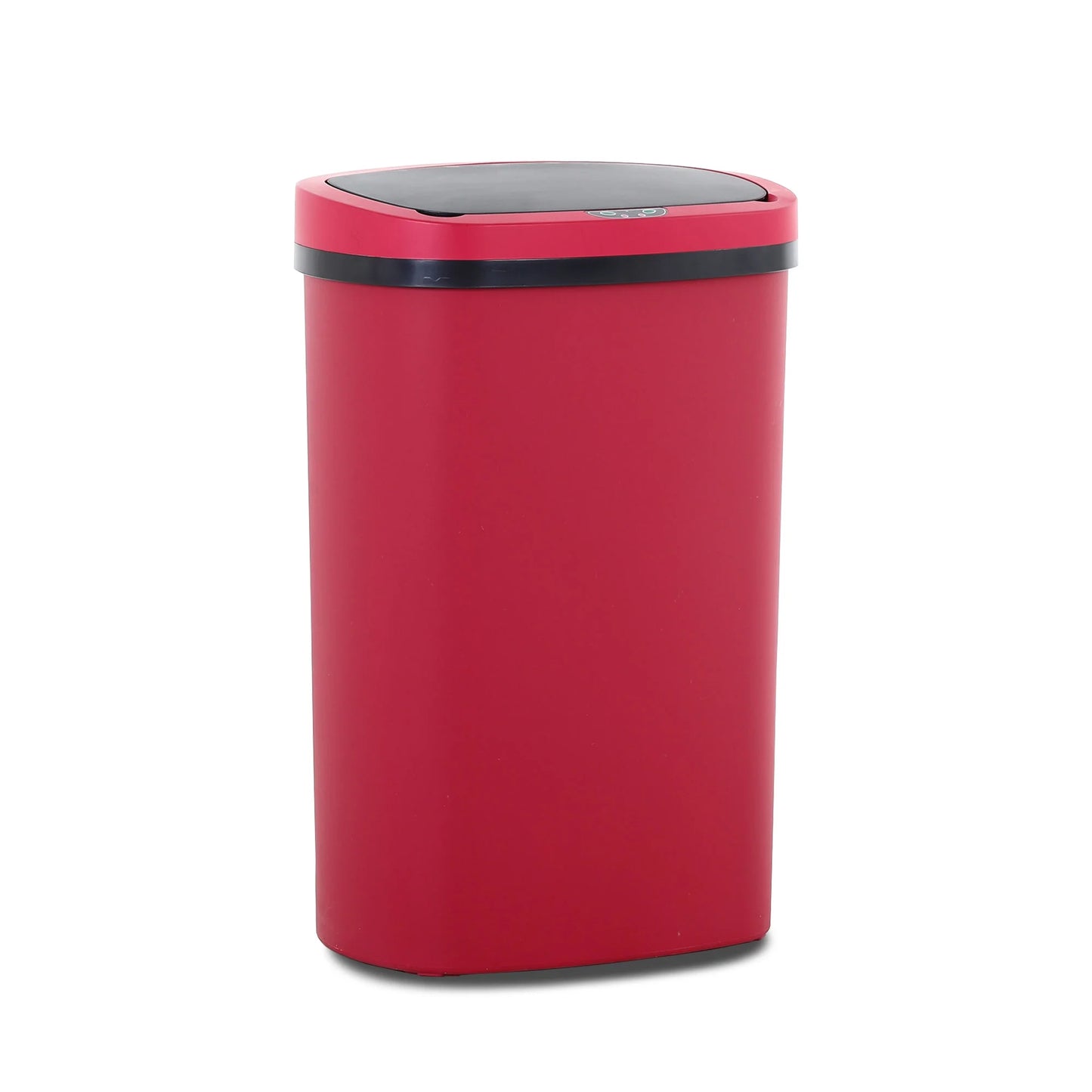 13 Gallon Garbage Can, 50 Liter High-Capacity Broken-Resistant Plastic Garbage Can with Lid Automatic Trash Cans Touchless Motion Sensor Trash Can for Home Kitchen Office (1, Red)