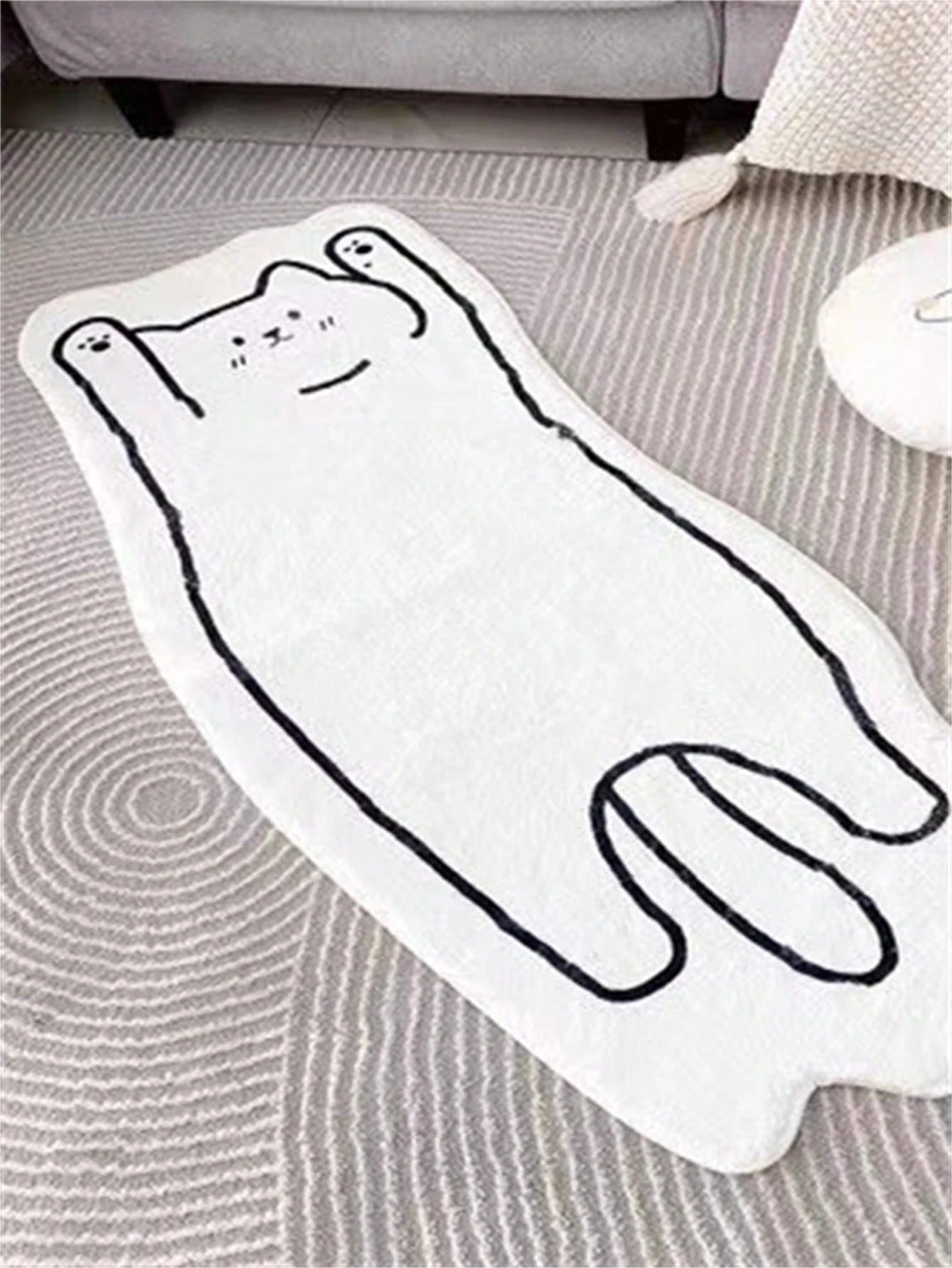 1Pc Cat Pattern Rug, Cartoon Cute Polyester Floor Carpet for Home ,Room Decor