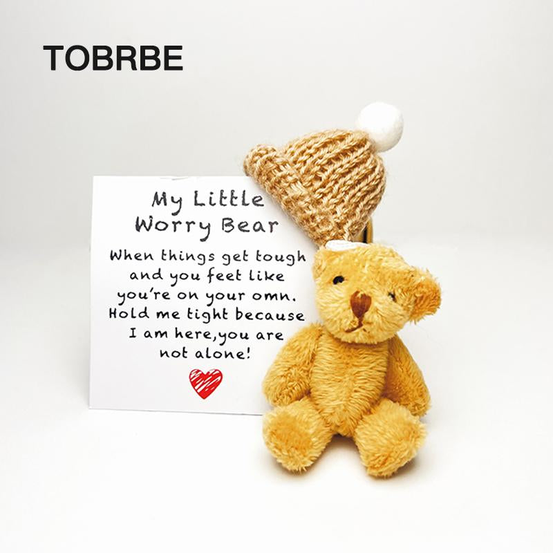 Little Bear in Box, 1 Set Mini Plush Bear with Inspirational Card, Sympathy Gift for Christmas & Valentine'S Day & Mother'S Day, Personalized Gift, Gift Idea, Crochet Gift