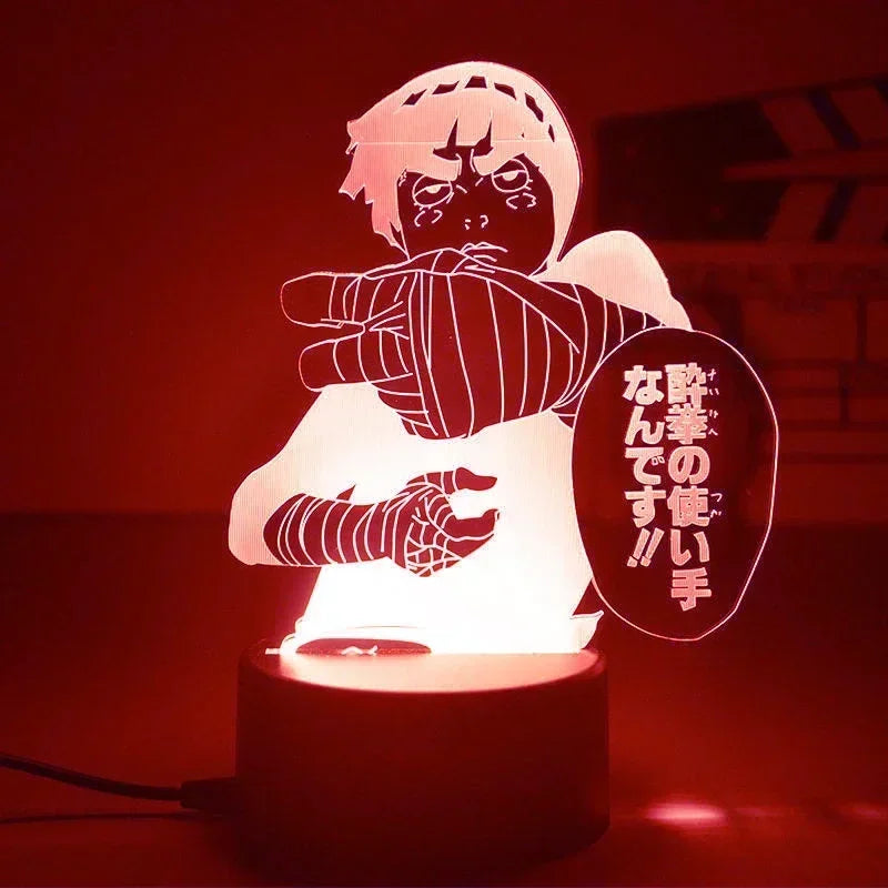 Anime Naruto Kakashi Shippuden Uchiha Sasuke Hatake Characters 3D LED Night Lights Action Figure Collection Model Toys Gifts