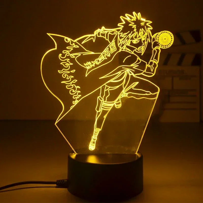 Anime Naruto Kakashi Shippuden Uchiha Sasuke Hatake Characters 3D LED Night Lights Action Figure Collection Model Toys Gifts