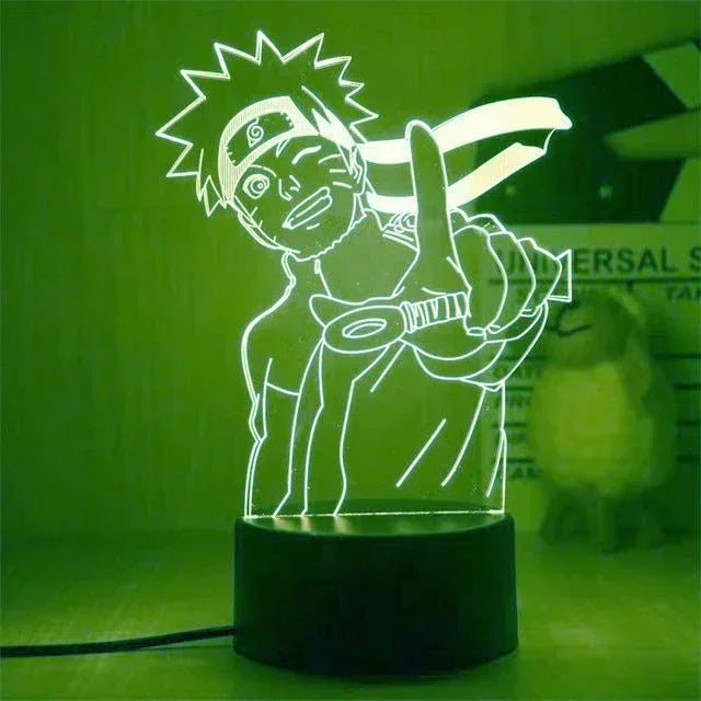 Anime Naruto Kakashi Shippuden Uchiha Sasuke Hatake Characters 3D LED Night Lights Action Figure Collection Model Toys Gifts