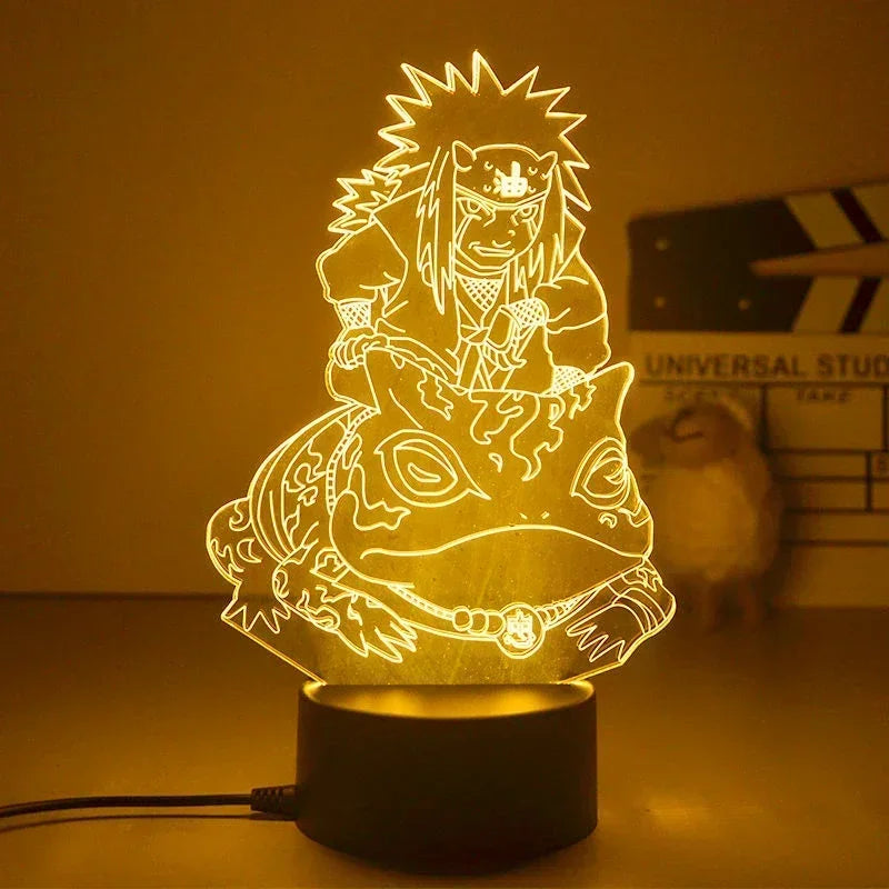 Anime Naruto Kakashi Shippuden Uchiha Sasuke Hatake Characters 3D LED Night Lights Action Figure Collection Model Toys Gifts