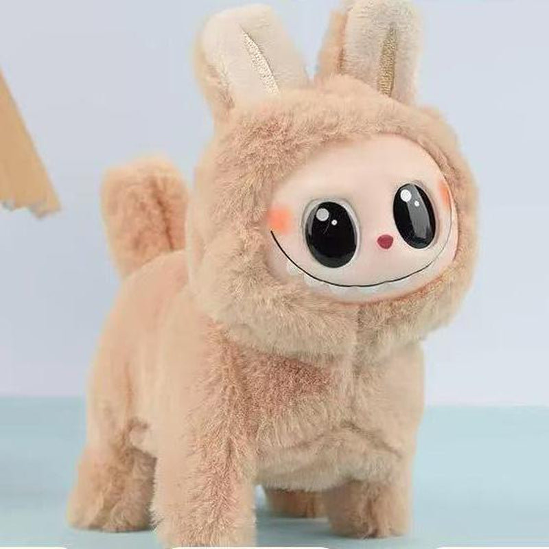 Abstract Dog Plush Cartoon Silicone Face Can Glow, Walk and Sing Doll