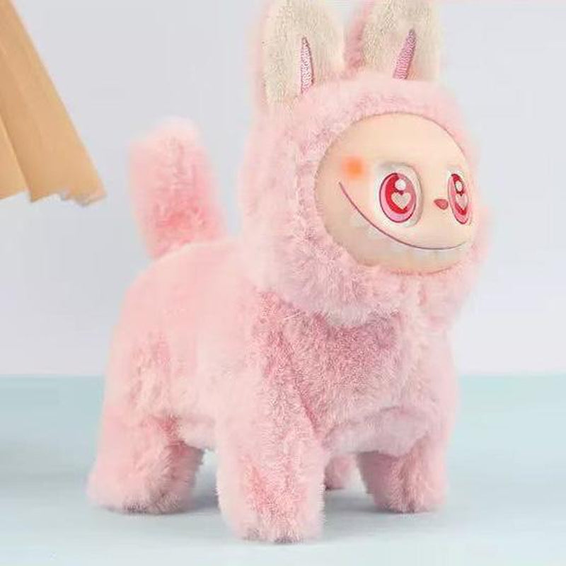 Abstract Dog Plush Cartoon Silicone Face Can Glow, Walk and Sing Doll