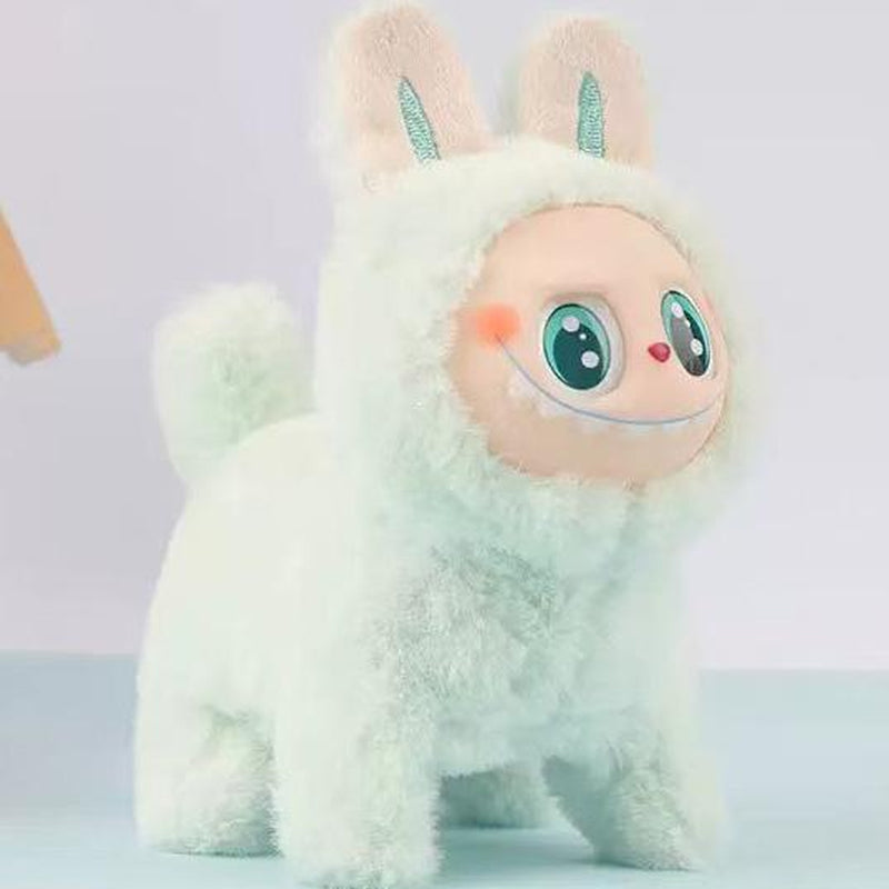 Abstract Dog Plush Cartoon Silicone Face Can Glow, Walk and Sing Doll