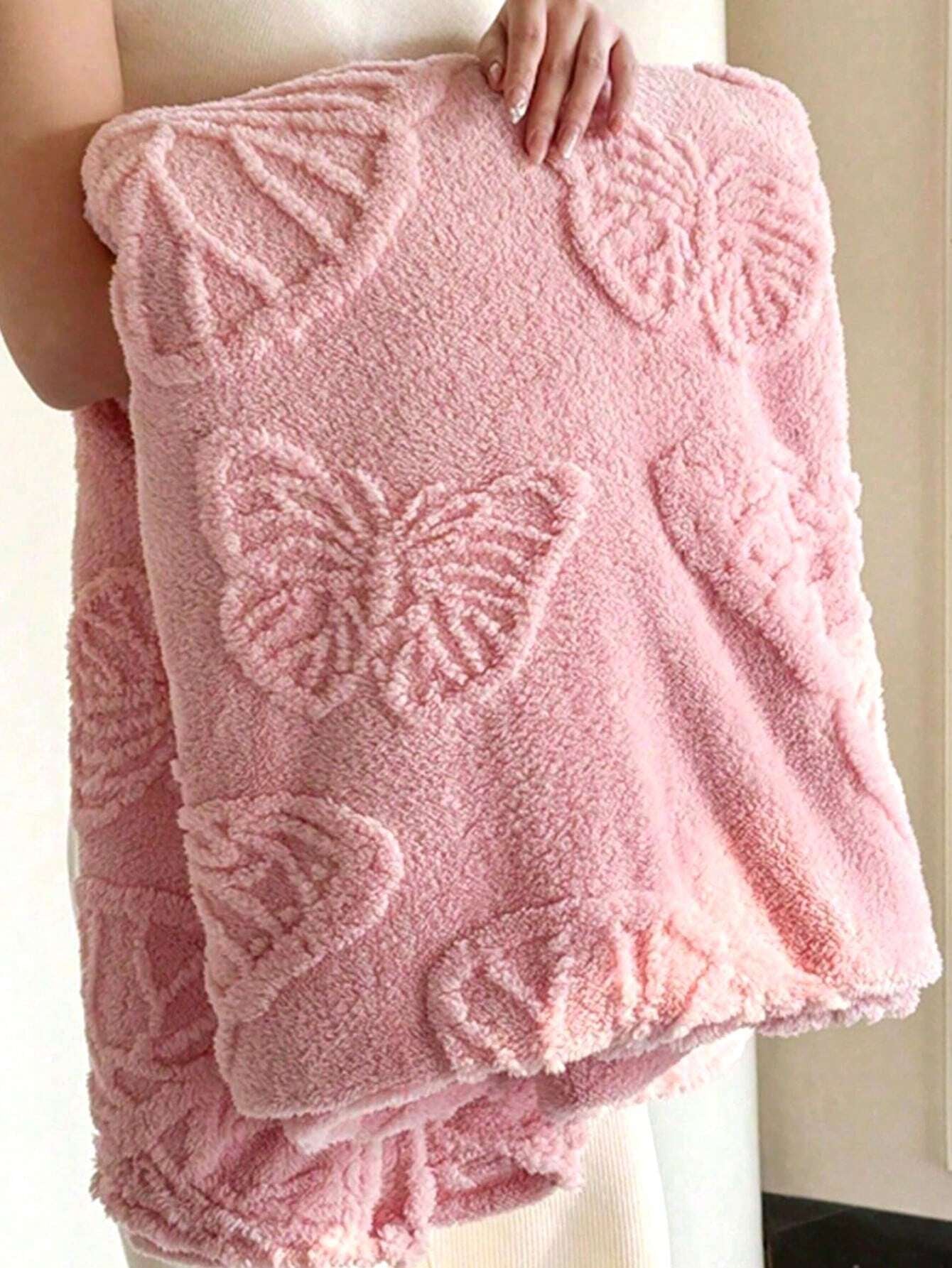 1Pc Super Soft Taffeta Jacquard Solid Color Blanket, Modern Raised Pattern Solid Color Plush Throw Blanket Gift, Suitable for Living Room, Sofa, Bedroom, Machine Washable