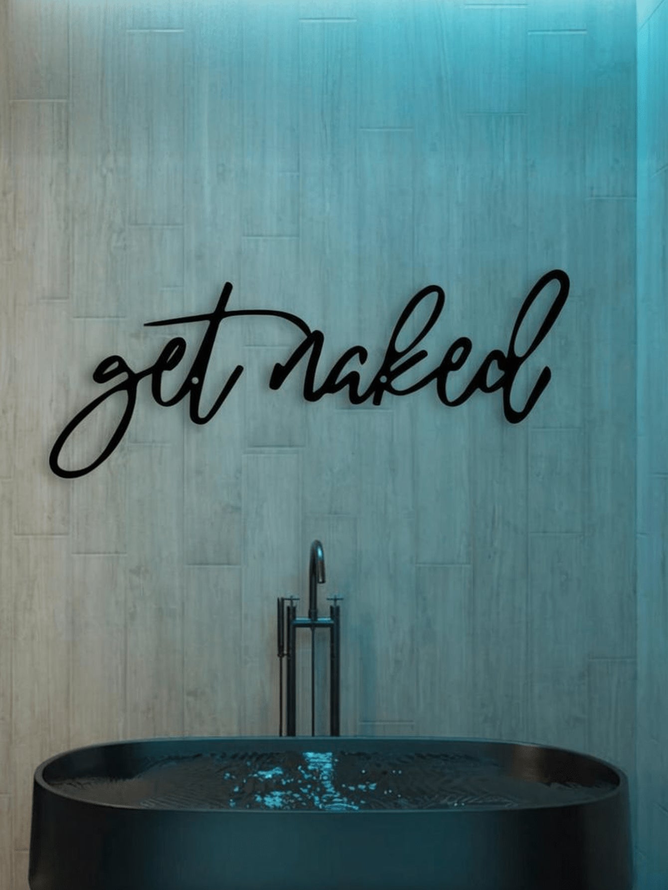 1Pc Modern Black Metal Sign - Decorative Bathroom Wall Art, Hanging Iron Sculpture, Wall Mount Design for Home Decor, Unique Gift Idea, Rust-Resistant, Easy to Install Room Decor Bedroom Decor Wall Decor