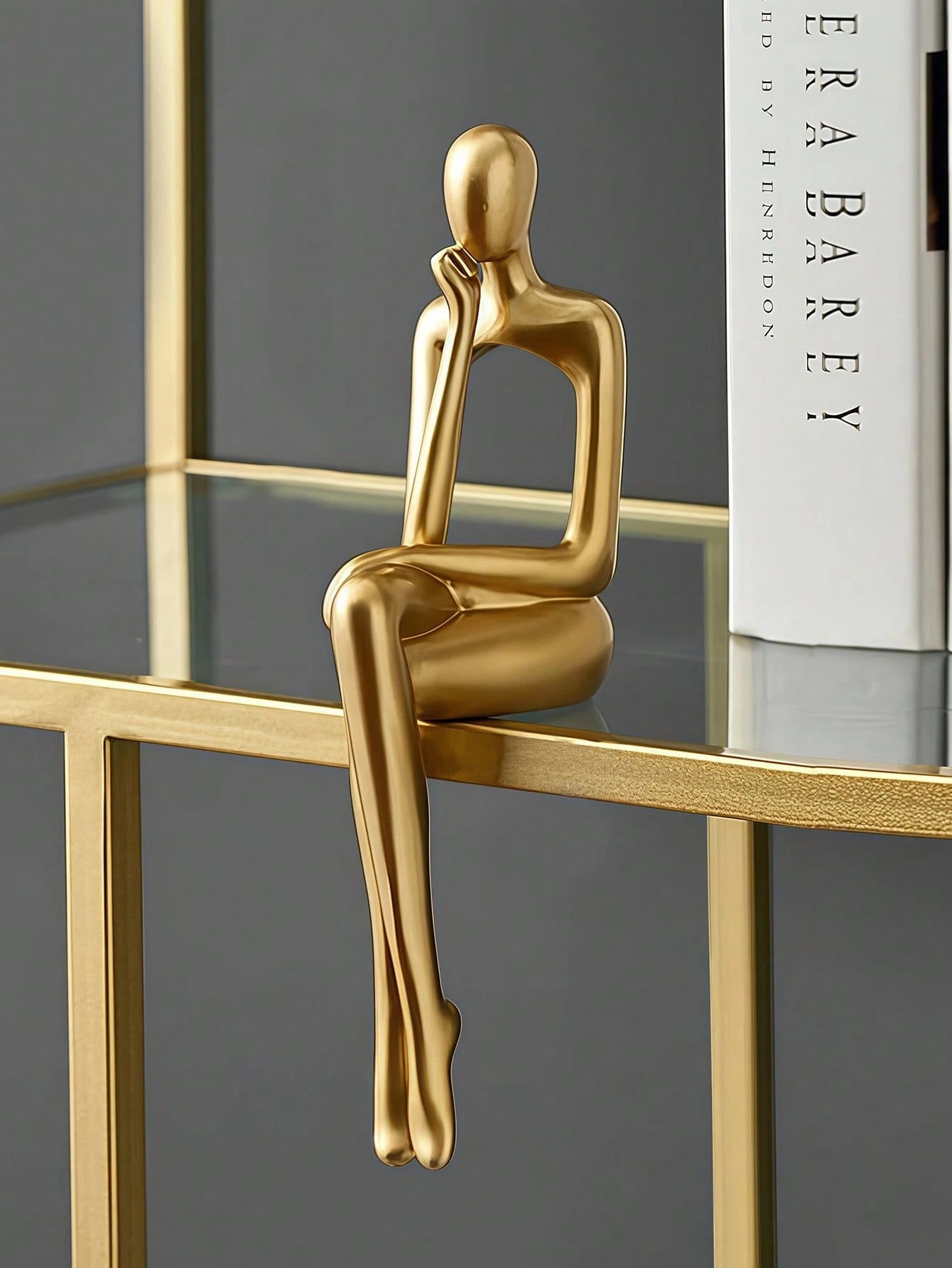 1/3Pcs Elegant Modern Abstract Gold Figurine Sculpture for Office Decor, Graduation Decorations, Bedroom Decor, Birthday Gifts, Room Decor, Teacher Gifts, Mother Day Gift