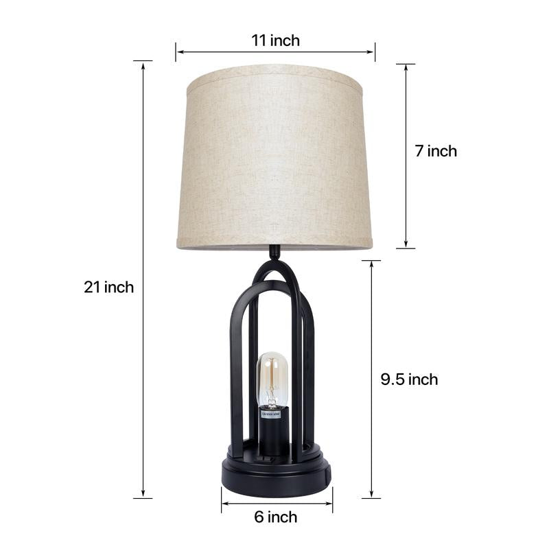 Set of 2 Modern Nightstand Lamps – USB Charging Ports, a Unique Base Design, and a Soft Cream Fabric Shade. Bulb per Lamp. Ideal for Bedrooms, Living Rooms, and Reading Nooks, with Easy Button Control for Convenient Use,Backtoschool