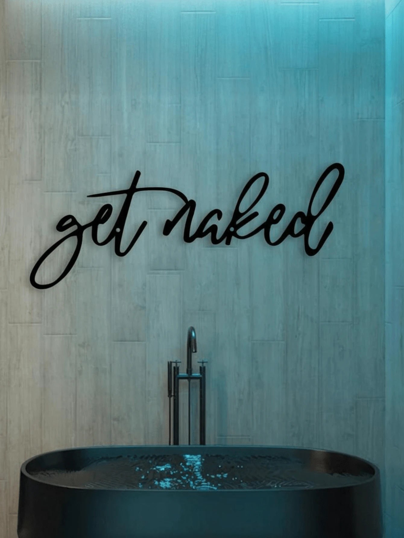 1Pc Modern Black Metal Sign - Decorative Bathroom Wall Art, Hanging Iron Sculpture, Wall Mount Design for Home Decor, Unique Gift Idea, Rust-Resistant, Easy to Install Room Decor Bedroom Decor Wall Decor