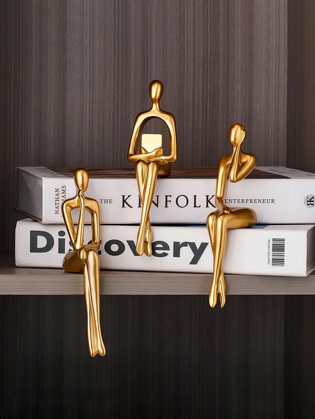 1/3Pcs Elegant Modern Abstract Gold Figurine Sculpture for Office Decor, Graduation Decorations, Bedroom Decor, Birthday Gifts, Room Decor, Teacher Gifts, Mother Day Gift