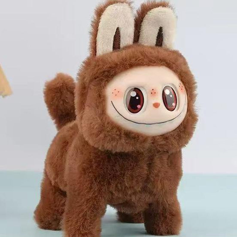 Abstract Dog Plush Cartoon Silicone Face Can Glow, Walk and Sing Doll