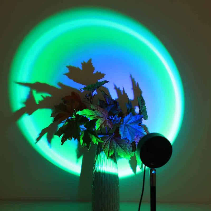 Sunset Lamp Mini Projector, RGB Sunset Projection Lamp, Adjustable LED Lights for Coffee Cable, Desk Projectors Ambient Night Light for Bedroom Photography, Home Essentials, Room Accessories
