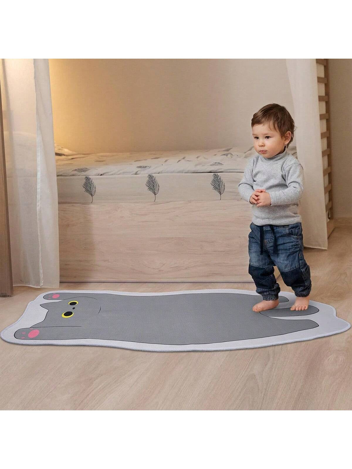 1Pc Cat Pattern Rug, Cartoon Cute Polyester Floor Carpet for Home ,Room Decor