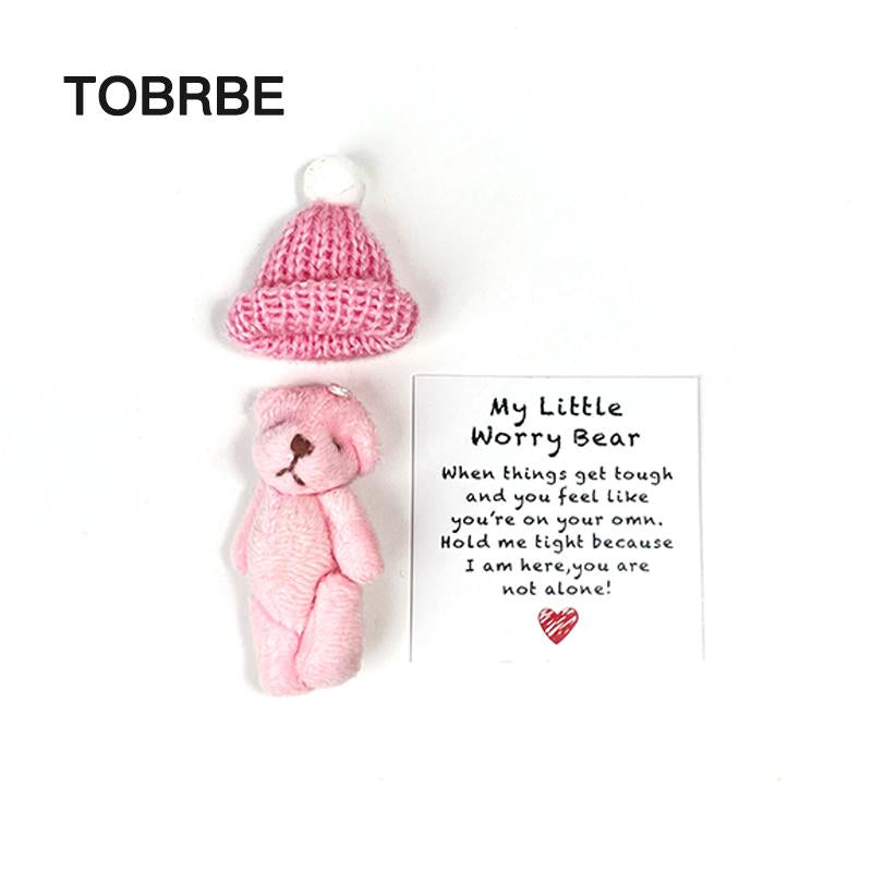Little Bear in Box, 1 Set Mini Plush Bear with Inspirational Card, Sympathy Gift for Christmas & Valentine'S Day & Mother'S Day, Personalized Gift, Gift Idea, Crochet Gift