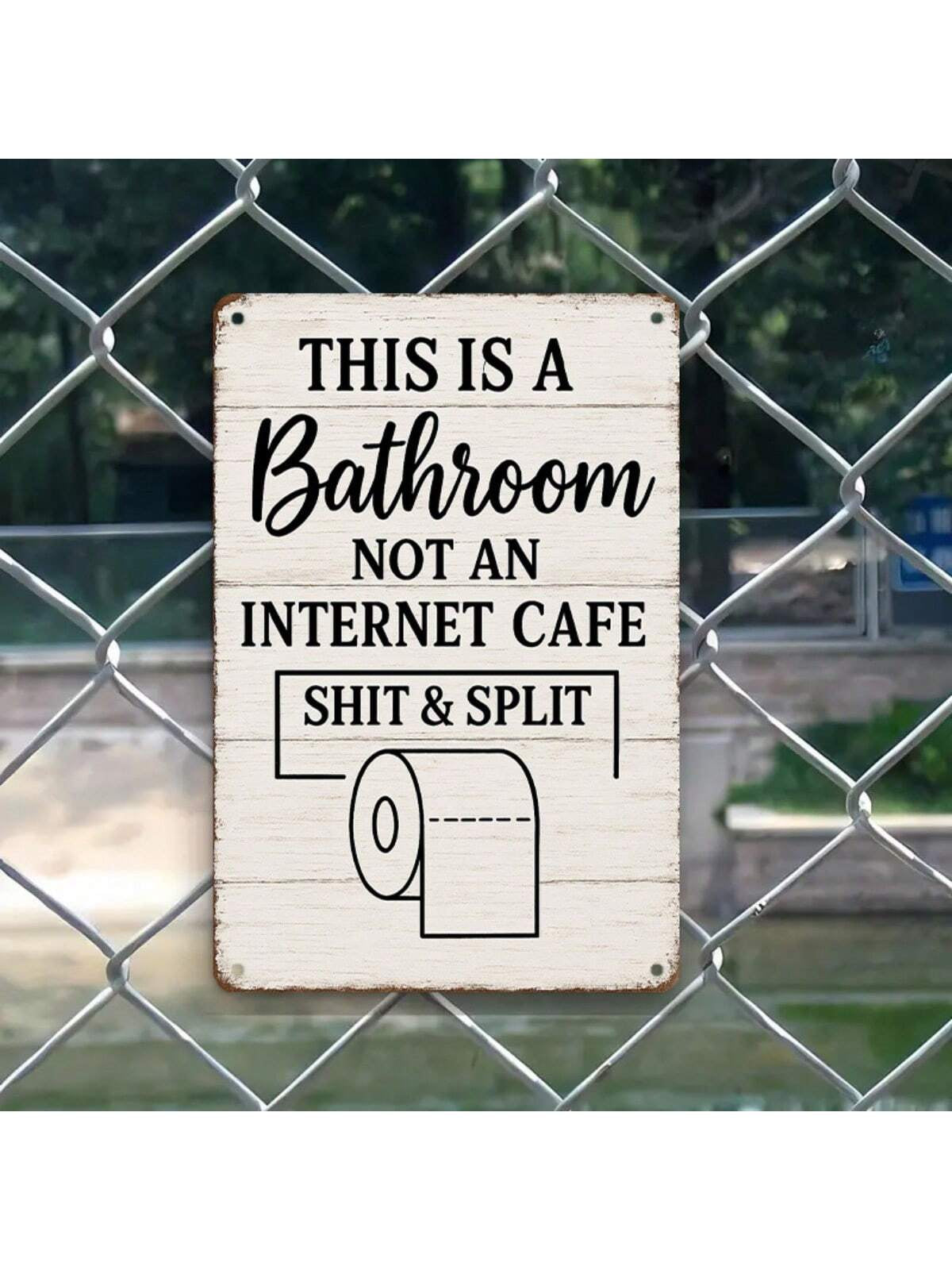 1PC Funny Tin Sign, This Is a Bathroom, Not an Internet Cafe, Humorous Wall Art, Bathroom Decor, Restroom Sign, High-Quality Metal Decor, Perfect for Restrooms and Toilets, 8X12 Inches / 20X30 Cm
