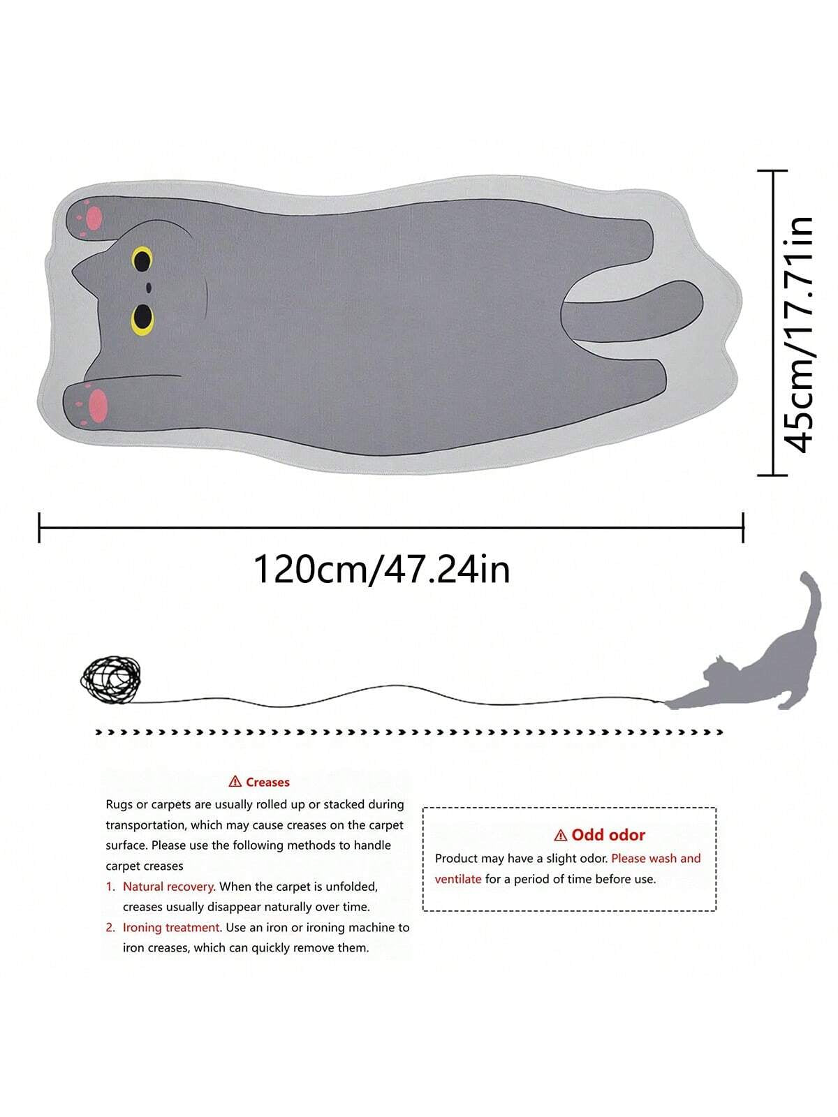 1Pc Cat Pattern Rug, Cartoon Cute Polyester Floor Carpet for Home ,Room Decor