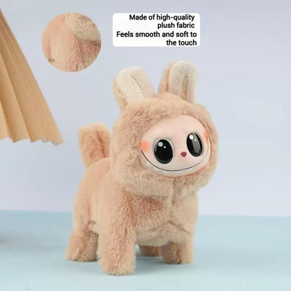 Abstract Dog Plush Cartoon Silicone Face Can Glow, Walk and Sing Doll