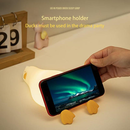 Kids Night Light, Lying Flat Duck Cute Night Light for Kids, Premium Silicone Nursery Nightlight, Touch Control,Rechargeable Bedside Touch Lamp for Breastfeeding Toddler Baby Kids Decor