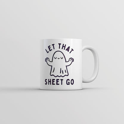 Let That Sheet Go Mug Funny Halloween Bed Sheets Ghost Joke Cup-11Oz Funny Coffee Mugs Ceramic Printed Drinkware Cup